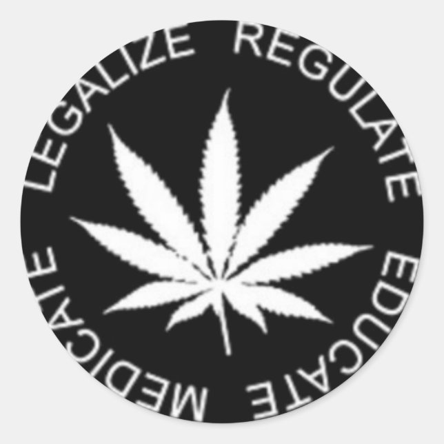 Sticker Rond Légaliser-Réglementer (Devant)