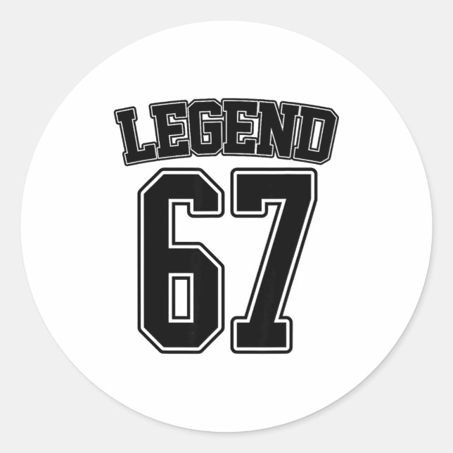 Sticker Rond Legend 67 Six Seven Srts Number Varsity Team 67th  (Devant)