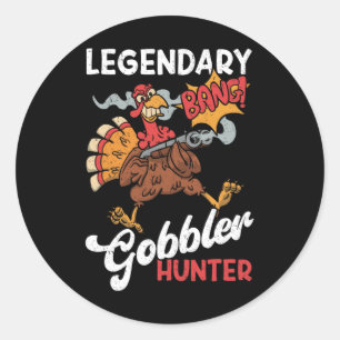 Sticker Rond Légendaire Chasseur de gobelets drôle Turquie chas