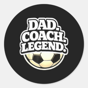 Sticker Rond Légende de coach papa drôle papa football