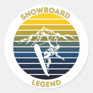 Sticker Rond Légende du snowboard