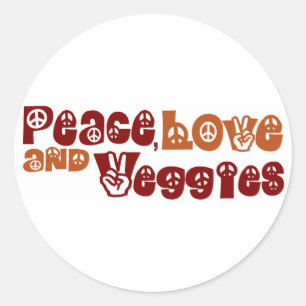 Sticker Rond Légume d'amour de paix