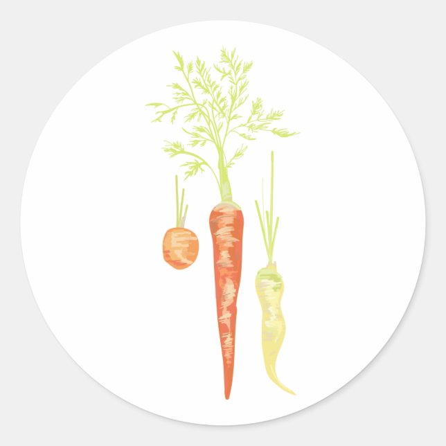 Sticker Rond Légumes de carottes (Devant)