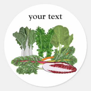 Sticker Rond Légumes végétariens d'amants de verts