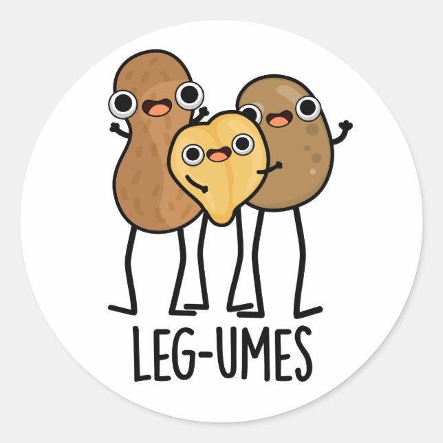 Sticker Rond Légumineuses Jeu de mots drôle sur les légumineuse (Devant)