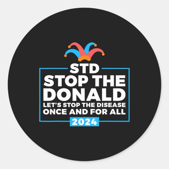 Sticker Rond L'électeur démocrate Donald Anti Trump (Devant)