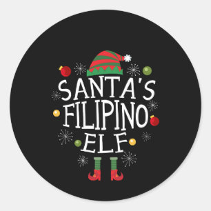 Sticker Rond L'elfe philippin du Père Noël - Noël aux Philippin