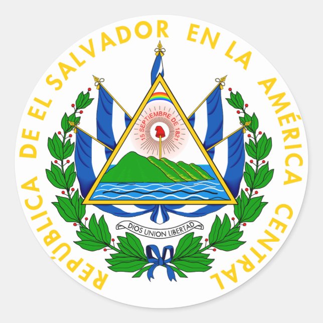 Sticker Rond l'emblème du salvador (Devant)