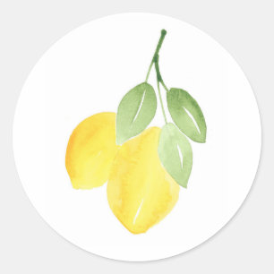 Sticker Rond Lemons aquarelles