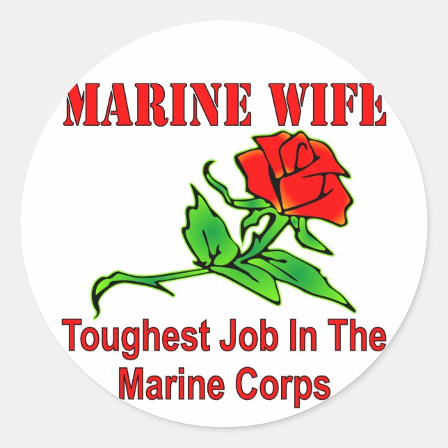 Sticker Rond L'Employée La Plus Touche Des Marines De L'USMC (Devant)