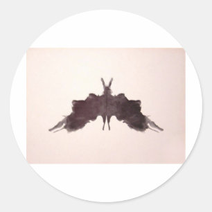 Sticker Rond L'encre d'essai de Rorschach éponge la mite de