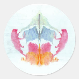 Sticker Rond L'encre d'essai de Rorschach éponge l'animal du