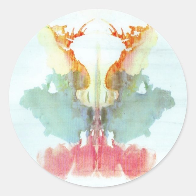 Sticker Rond L'encre d'essai de Rorschach éponge l'humain du (Devant)