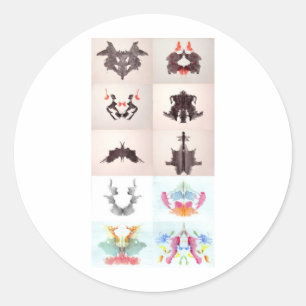 Sticker Rond L'Encre D'Essai Rorschach Blots Les 10 Plaques 1-1