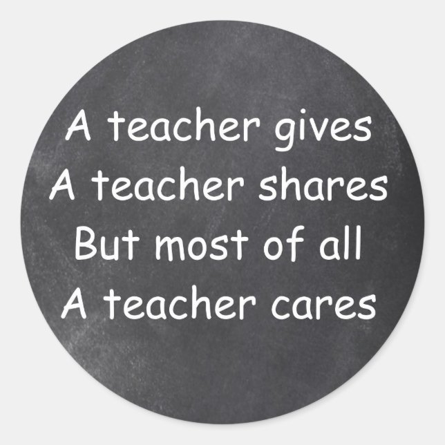Sticker Rond L'enseignant donne des actions Cares Chalkboard Id (Devant)