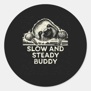 Sticker Rond Lente Et Régulière Fente Fente Fente Lazy Thème