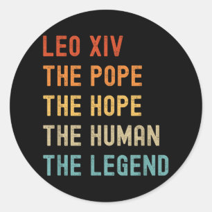 Sticker Rond Leo Xiv Le Pape L'Espoir L'Homme La Légende
