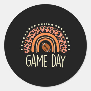 Sticker Rond Leopard Rainbow American Football Jour Sport W