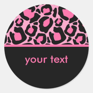 Sticker Rond Leopard rose