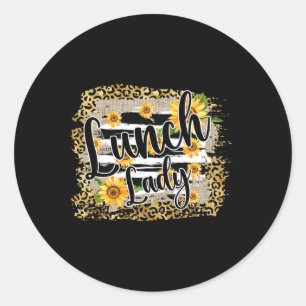 Sticker Rond Léopard Tournesol Déjeuner Lady Premier Jour Retou