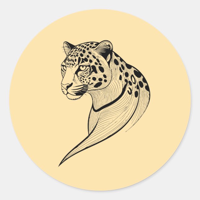 Sticker Rond Leopard - Wild Elegance (Devant)