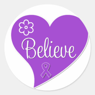 Sticker Rond L'épilepsie croient Purple Heart