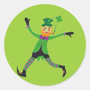 Sticker Rond Leprechaun
