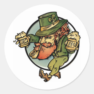 Sticker Rond Leprechaun
