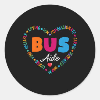Sticker Rond L'Équipe D'Aide-Bus Revient À L'École Pour L'Équip