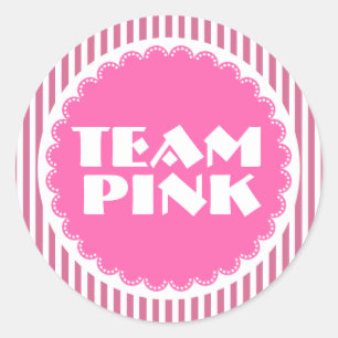 Sticker Rond L'équipe d'Baby shower de révélation de genre r