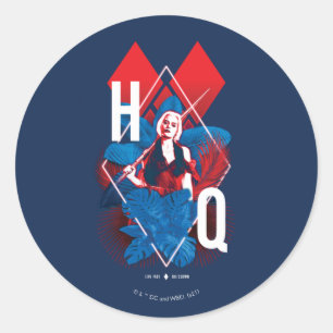 Sticker Rond L'équipe du suicide   Harley Quinn Fern & Diamond