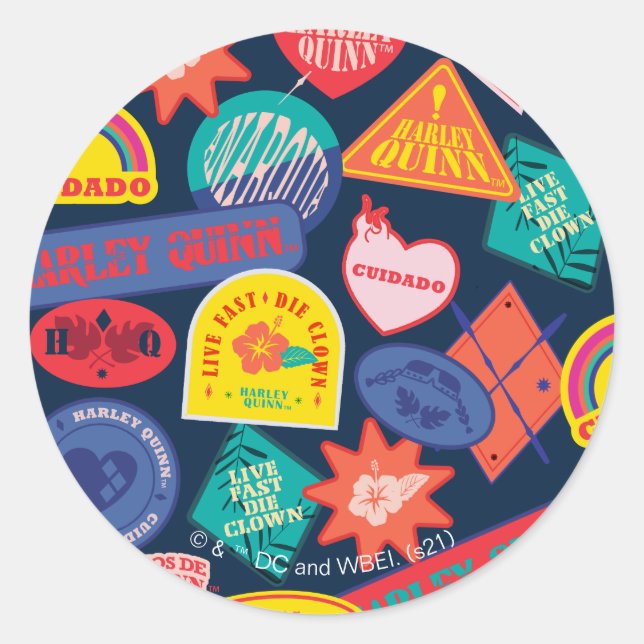 Sticker Rond L'équipe du suicide | Harley Quinn Motif d'insigne (Devant)