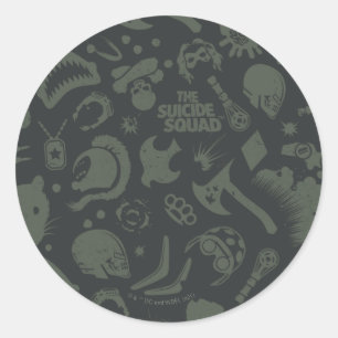 Sticker Rond L'équipe du suicide   Motif d'icône de caractère