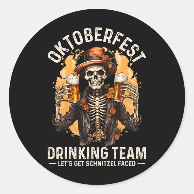 Sticker Rond L'Équipe Lets Obtenir Schnitzel Face Halloween Squ (Devant)