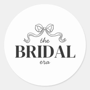 Sticker Rond L'Ère du Mariage Croquis de Ruban pour Mariage