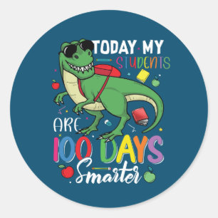Sticker Rond Les 100 Jours Mignons Les Étudiants Sont Plus Inte