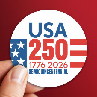 Sticker Rond Les 250 ans des États-Unis - Stars and Stripes