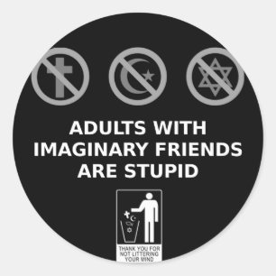 Sticker Rond Les adultes avec les amis imaginaires sont