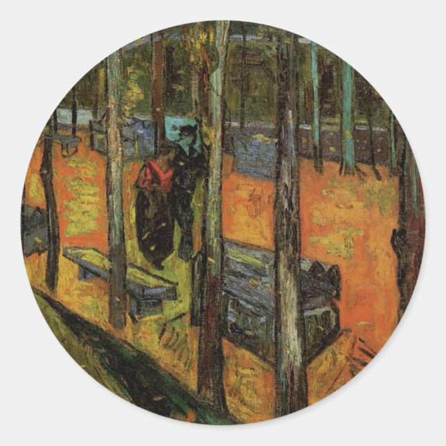 Sticker Rond Les Alyscamps (cimetière) par Vincent van Gogh (Devant)