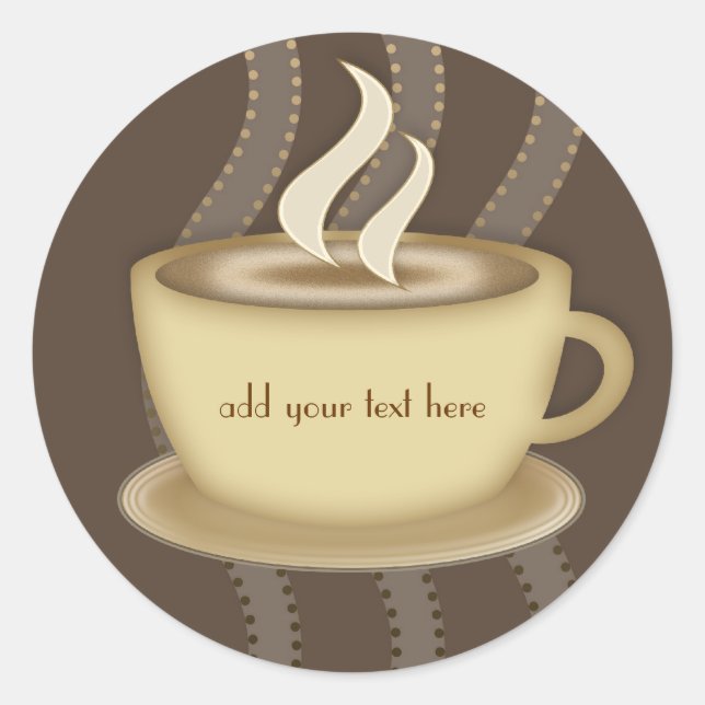 Sticker Rond Les amateurs de café (Devant)