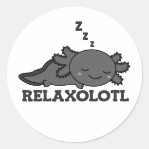 Sticker Rond Les Amateurs De Détente Axolotl, Les Beaux Animaux