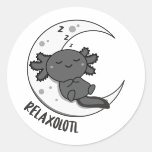 Sticker Rond Les Amateurs De Détente Axolotl, Les Beaux Animaux