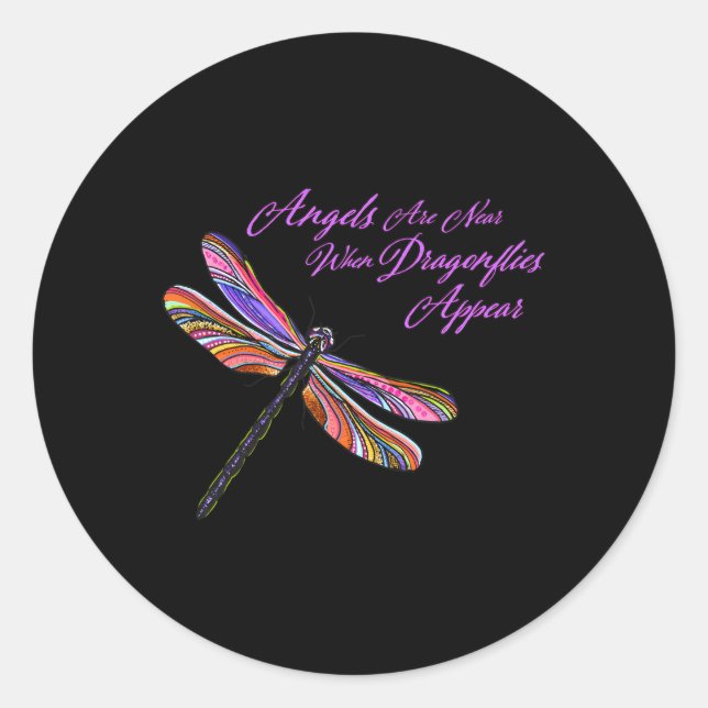 Sticker Rond Les Anges Apparaissent Lorsque Les libellules Sont (Devant)