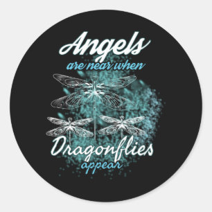 Sticker Rond Les Anges Sont Proches Lorsque Des libellules Appa