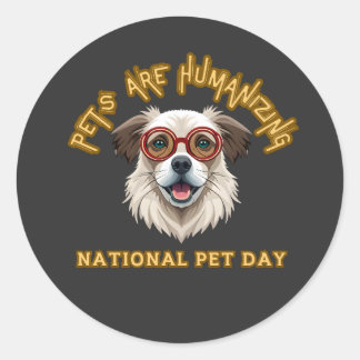 Sticker Rond Les Animaux Humiliants, Journée Nationale Des Anim