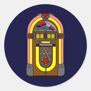 Sticker Rond 'les années 50 Jukebox