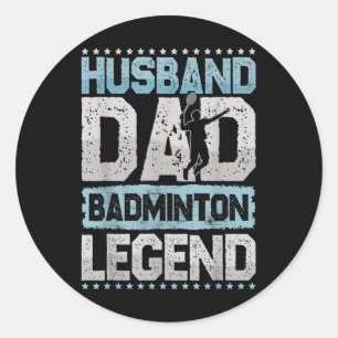 Sticker Rond Les Badminton Legends Retro Shuttle Hommes Badmint