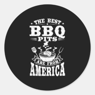 Sticker Rond Les barbecues sont d'america grill cookout