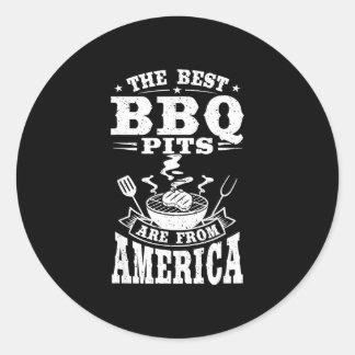 Sticker Rond Les barbecues sont d'america grill cookout 