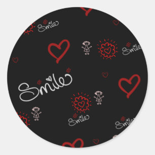 Sticker Rond Les battements de coeur et le bonheur